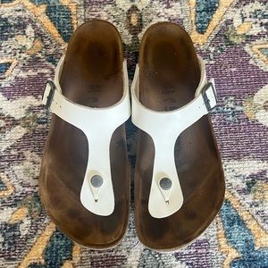 Birkenstock White Gizeh Sandals W10 M8 EU41 Shoes